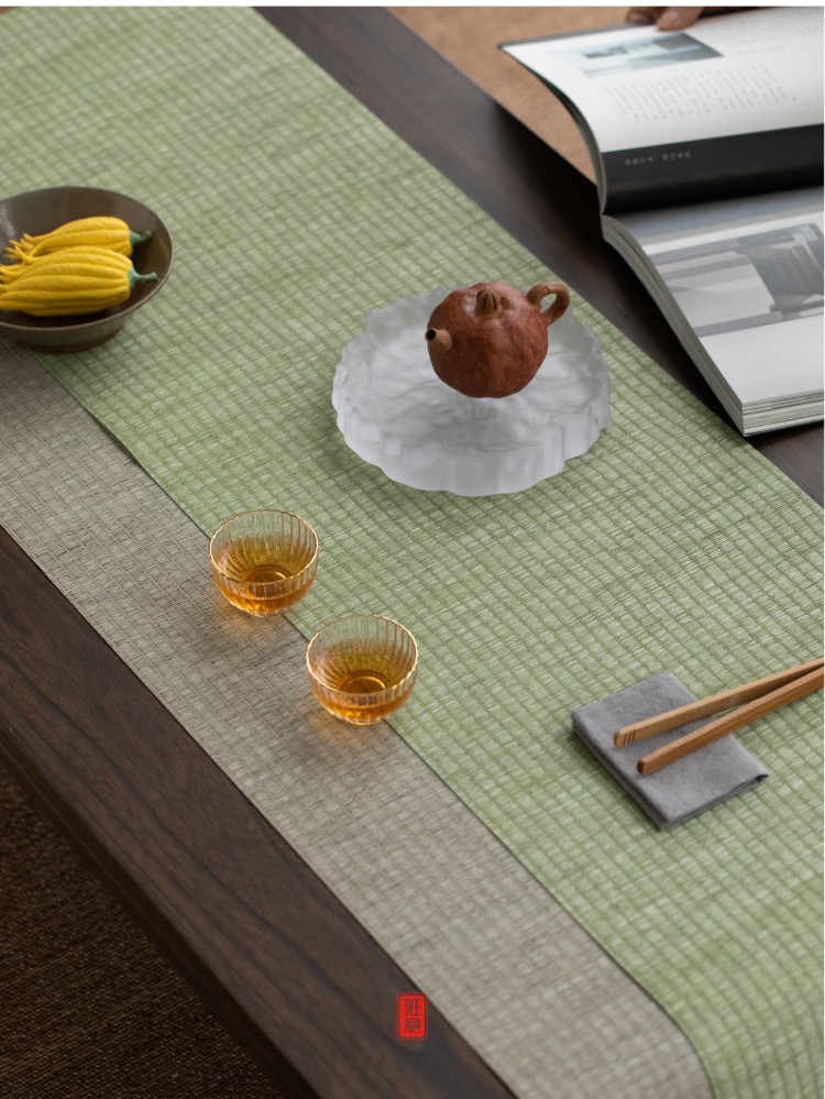 班意台湾茶席茶布禅意防水茶席棉麻布艺茶桌茶盘垫桌旗茶道配件草编