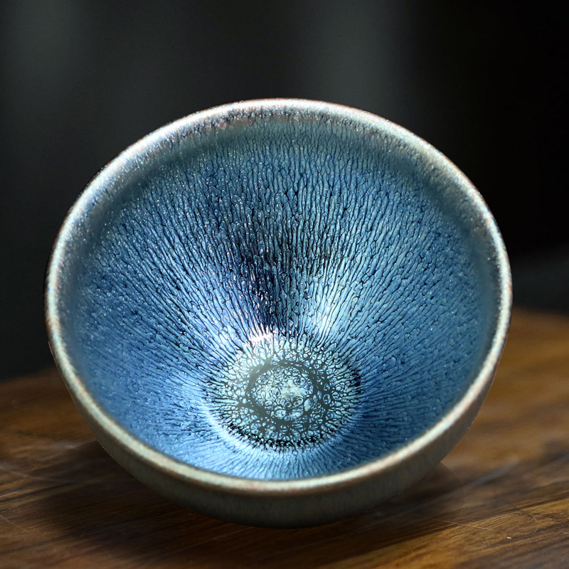 宋匠福建建阳建盏茶杯主人杯单杯功夫茶盏原矿釉天目盏品茗杯便携式