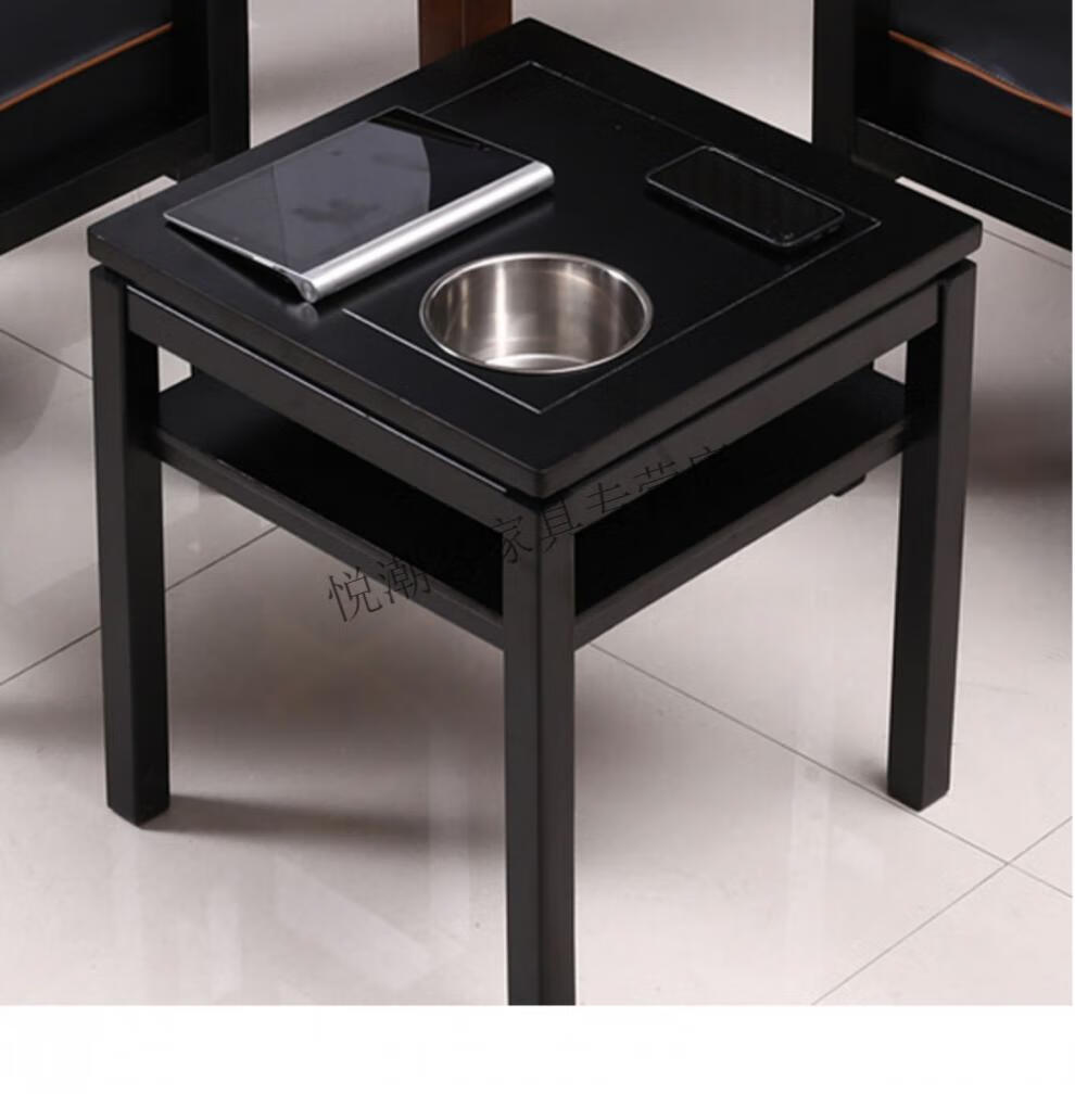 麻将机茶几实木麻将馆角几家用置物架茶台桌棋牌室会所茶水烟灰缸