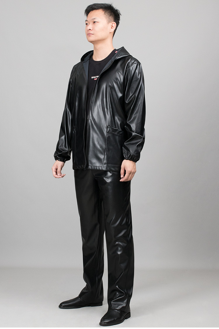 冬季加厚皮衣外套男2021冬季新款加绒加厚黄金绒皮衣皮裤套装男外卖