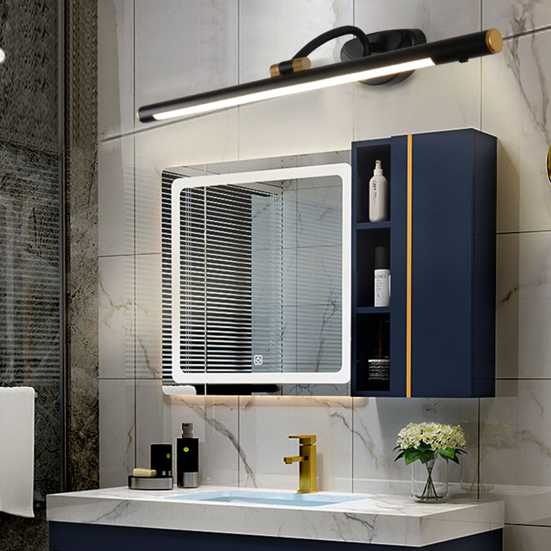 人体感应可伸缩免打孔镜前灯卫生间led镜柜灯化妆灯镜子灯壁画灯 人体