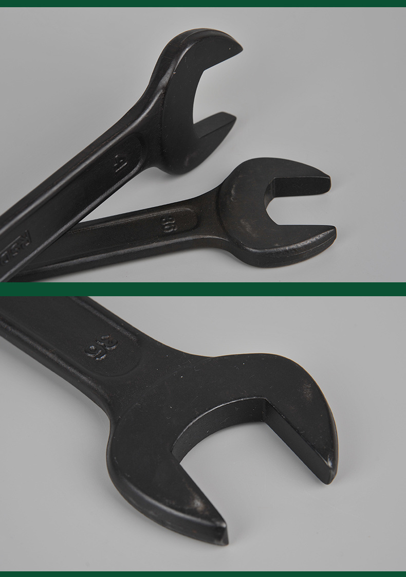 双头开口扳手呆扳手3236364141465055大型机械设备维修黑色开口扳手