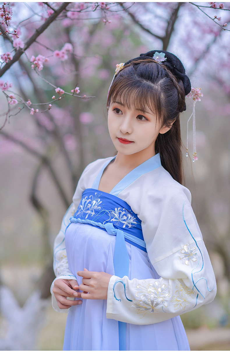 如梦霓裳汉服女齐胸襦裙印花6米摆绣花曼殊 彼岸花烫金大袖衫春季现货