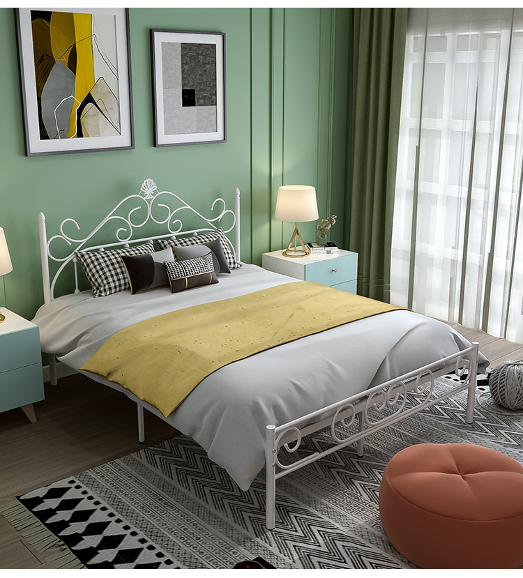 铁艺床一米八大床架子床欧式简约铁艺床公主床1.5米1.8米双人床1.