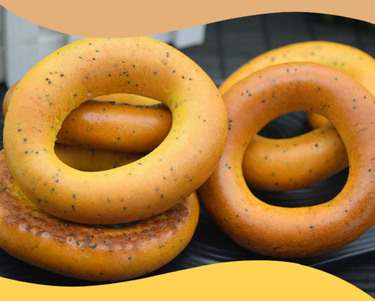 俄罗斯进口面包圈大圈面包全麦吐丝列巴圈食品零食300g装 苏子味