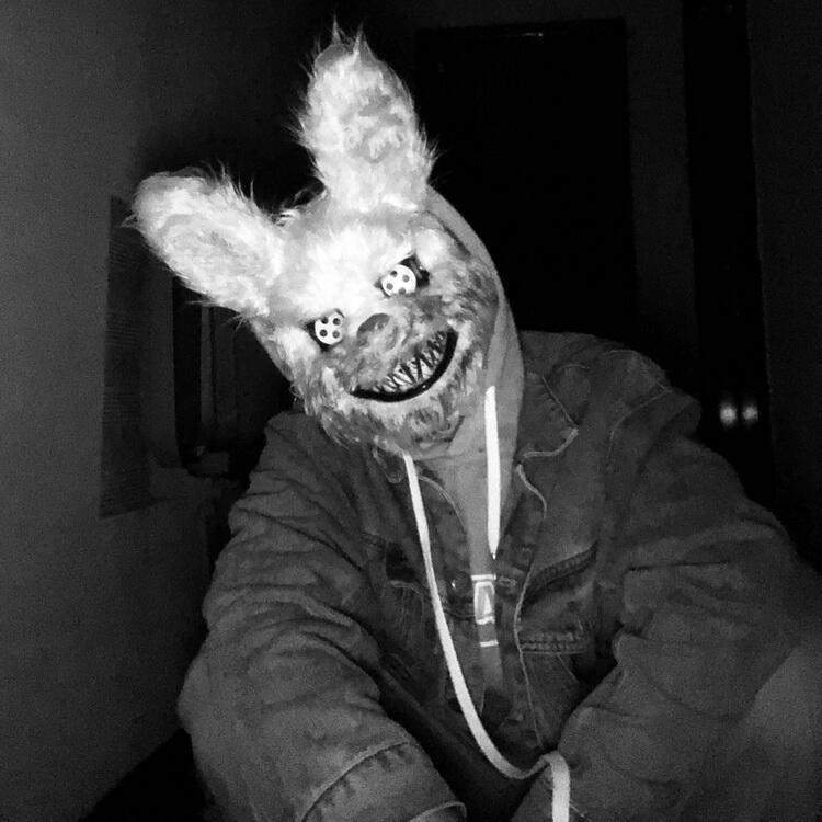 【精选】血腥兔子面具cos兔人杀手兔面具万圣节恐怖面具抖音同款兔脸