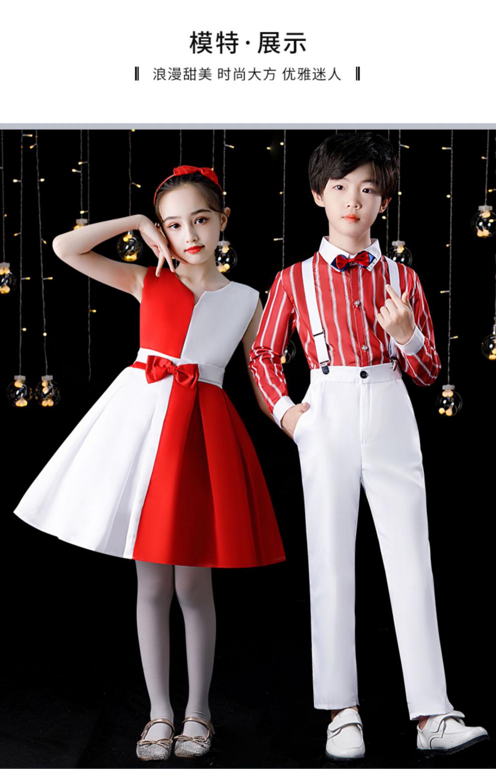 儿童合唱服大合唱团演出服中小学生礼服元旦诗歌朗诵舞蹈表演服装女童