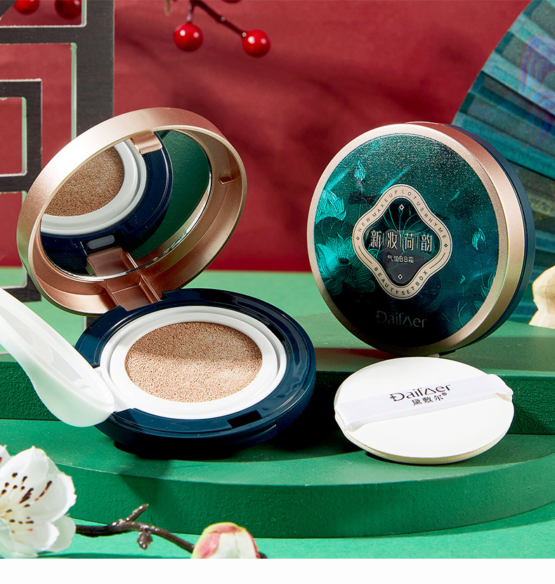 黛敷尔粉底液黛敷尔新妆荷韵气垫bb霜粉底液持久保湿不脱妆遮瑕隔离提