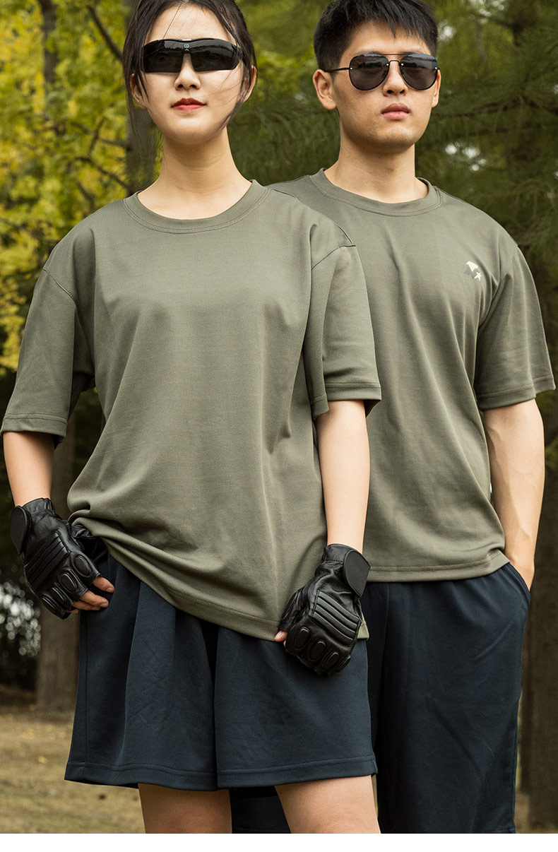 短袖套装男新式作训服弹力军迷作训服野战军衣t恤 体能套装(短裤 t恤)