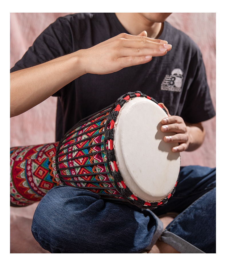 羊皮非洲鼓8寸10寸12寸丽江手鼓儿童幼儿园初学者鼓乐器标10油画四季