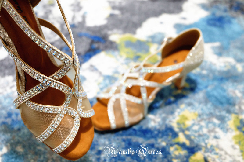 salsa舞鞋salsa拉丁舞鞋女成人加厚软底水晶鞋贴烫钻定制mamboqueen