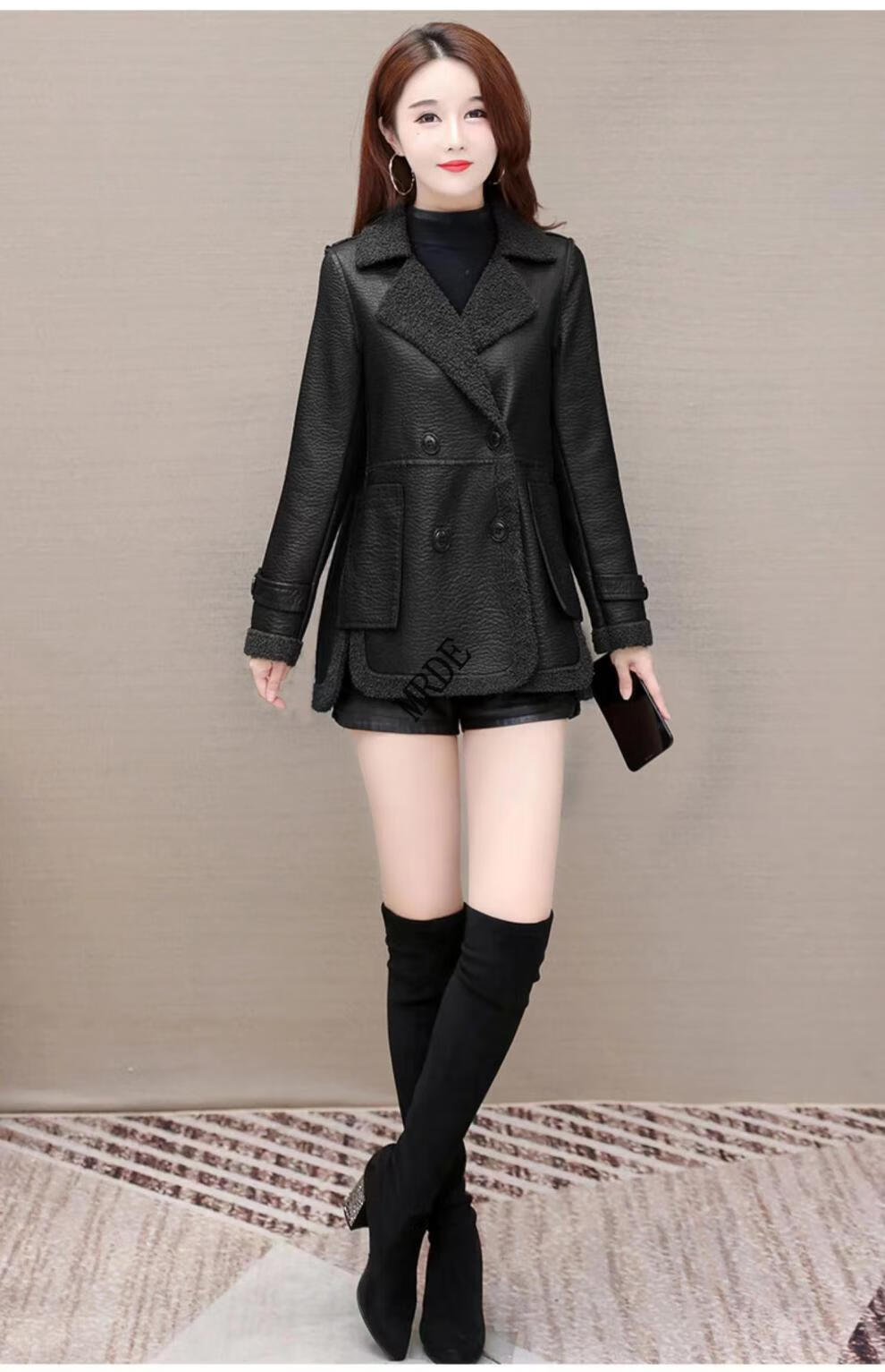 【抖音同款】菲恩轻奢女装涵香轻奢服饰店秋中长款装皮衣外套风衣冬季