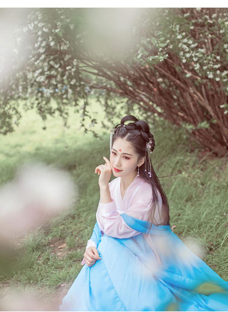 依锦艾@汉服女齐胸襦裙学生日常汉服襦裙古风古装仙女裙飘逸清新淡雅