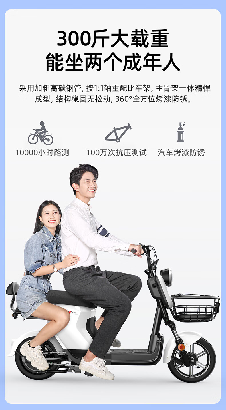 新国标电动车成年电动自行车小型长跑电瓶车男女士代步车电单车可提取