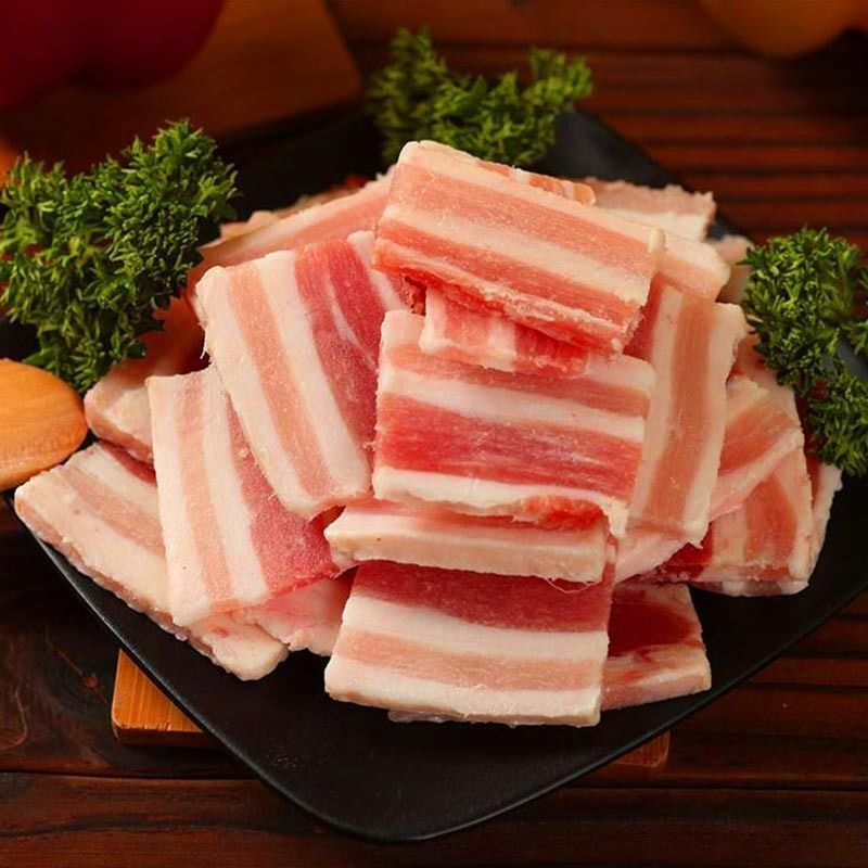 鲜冻五花肉块肉片去皮调理生鲜佑达嘉怡带皮去骨后腿肉5斤