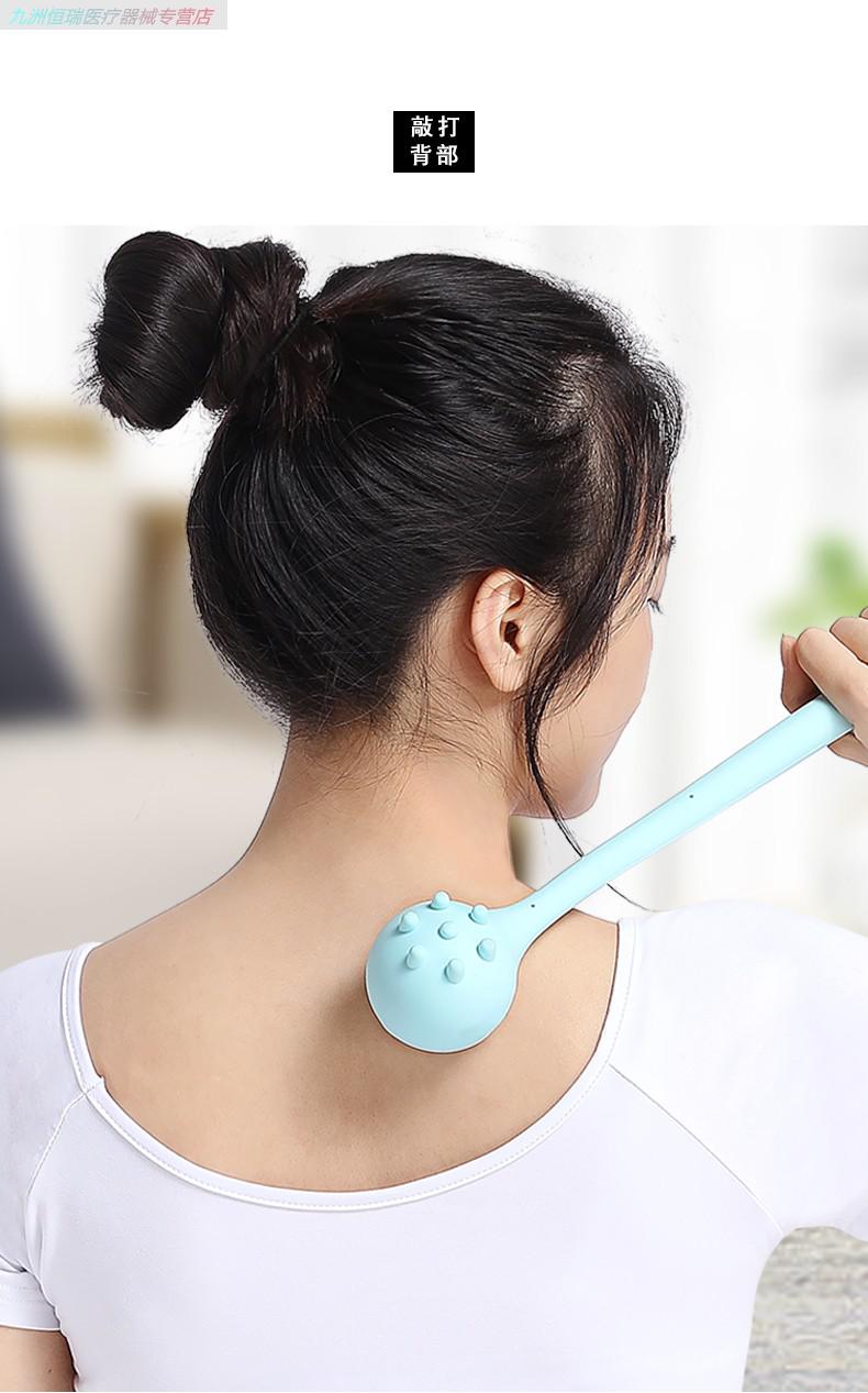 按摩棒捶背敲打锤敲背神器经络健身硅胶颈椎颈肩拍打家用小锤子加长锤