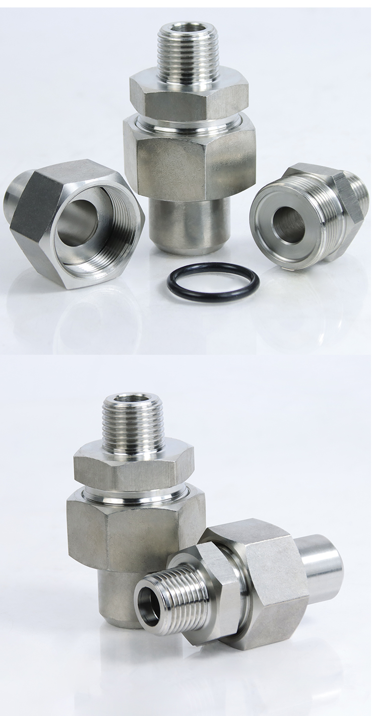 碳钢高压锥螺纹焊接式直通活接头液压外螺纹船用管接头 zg3/4-do22(含