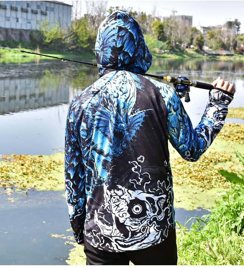 钓鱼服男款衣冰丝垂钓夏季透气薄钓鱼衣服套装白龙鱼服m