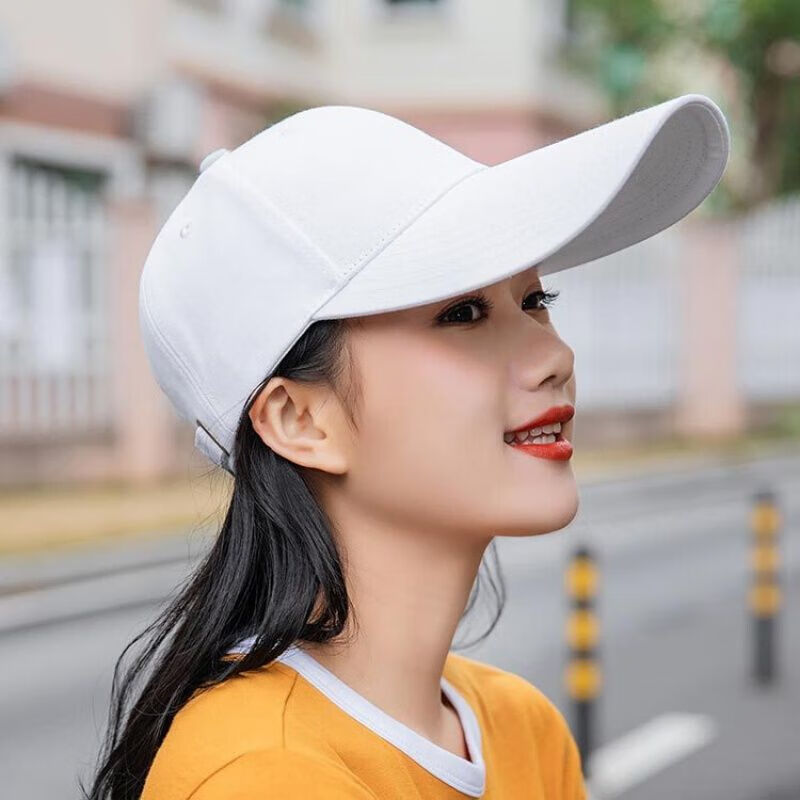 芭雅莲长帽沿帽子男款加长帽檐棒球帽子情侣休闲女士黑色防晒潮遮阳秋