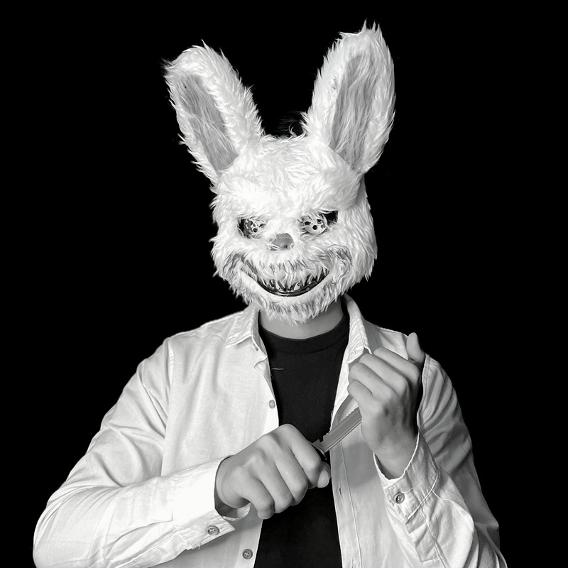 可狄(kedi)血腥兔子毛绒面具男屋jk拍照道具网红棕熊头套全脸 棕色