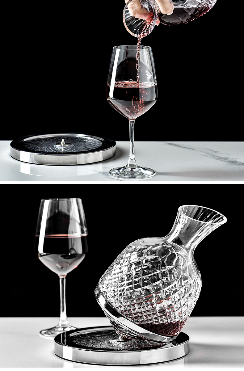 vinos旋转醒酒器水晶奔富葛兰许醒酒器