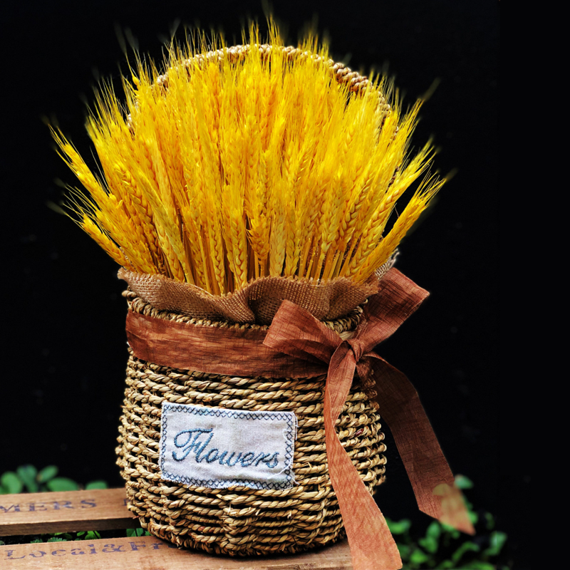 2021新品开业大麦摆件 大麦台面手提花篮diy手工材料麦穗摆件开业搬迁