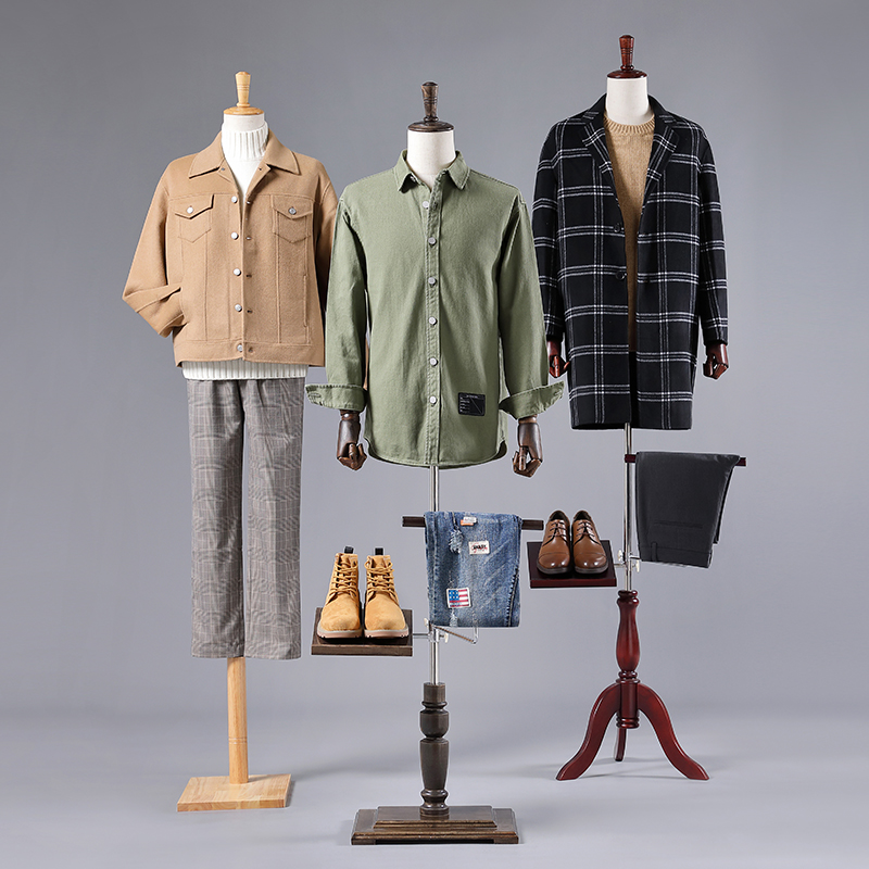 建智立裁人台男模特道具半身男装店人台橱窗身假人实木礼服西装模特