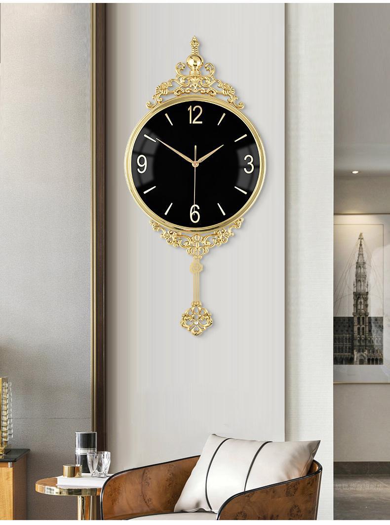 枳记家 挂钟欧式大气纯铜摇摆时钟大厅全铜挂钟大号创意客厅钟表新房