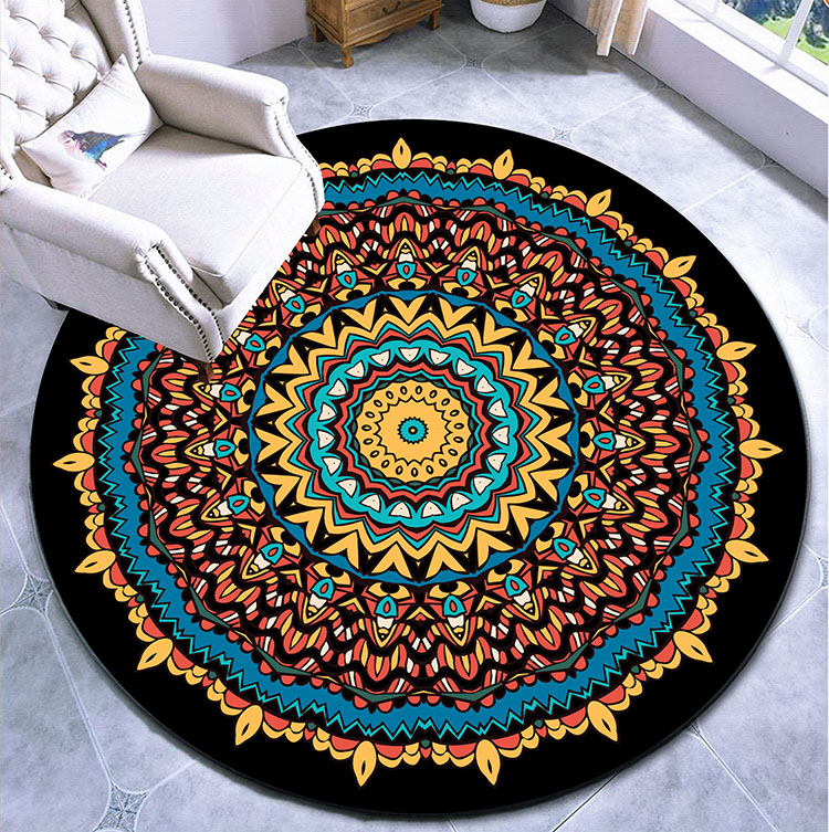 2022新款波西米亚风圆形地毯波西米亚民族风曼陀罗圆形地毯吊篮垫阳台