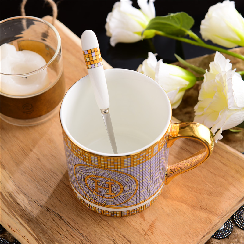 爱马仕风格咖啡杯爱马仕hermes欧式马克杯水杯子办公室茶杯咖啡杯礼盒