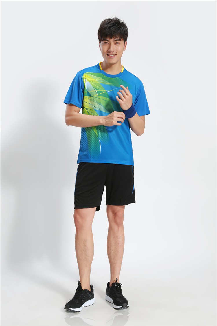 60新款短袖羽毛球服休闲男女男士运动套装健身t恤训练服运动短裤速