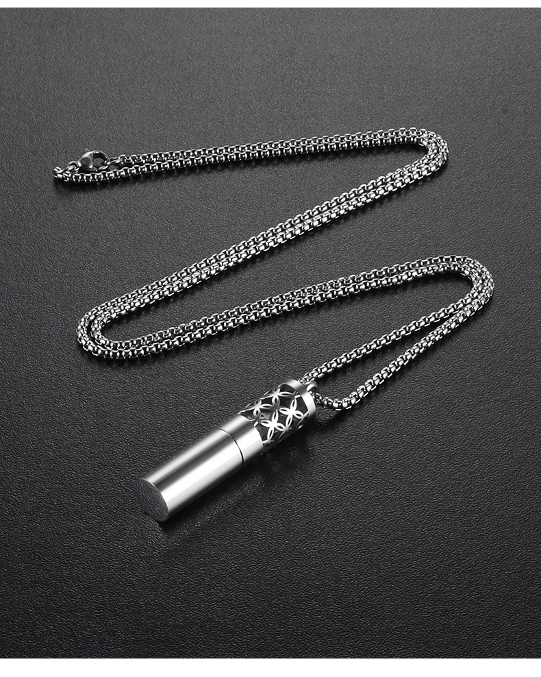 香水项链男潮钛钢简约搭配衣服嘻哈潮牌百搭挂饰街头经典男士吊坠生日