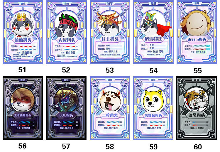 狗头卡牌大作战卡贴卡包卡片卡牌周边定制学生学生饭卡水卡公交卡地铁