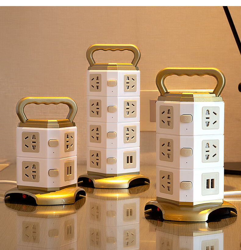 公牛(bull)级别插排多插位多功能插座面板多孔立体式插线板塔式插板带