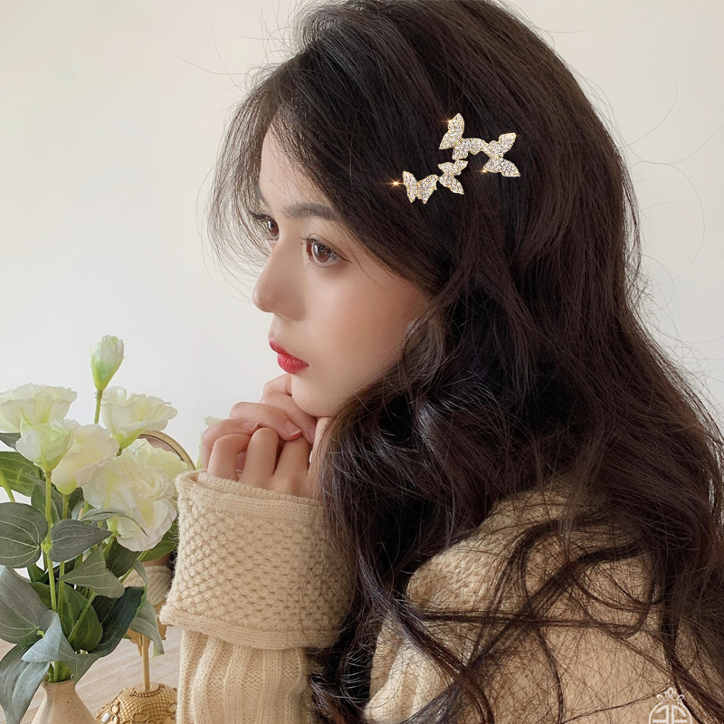 sendme小花朵发夹女生款冷淡风个性刘海发卡一字侧边鸭嘴夹子固定头发