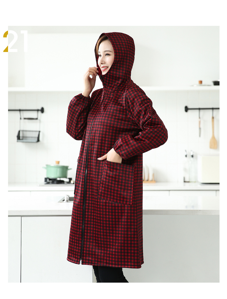 北方虎罩衣成人加绒加绒加厚罩衣女士家用厨房防水工作服时尚外套冬季