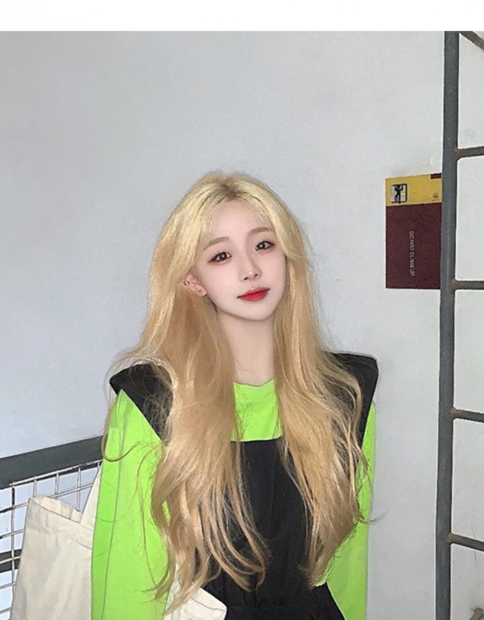 假发女长发白金色大波浪长卷发中分刘海自然逼真全头套