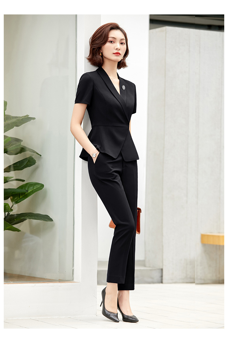 罗蒙(romon)灰色职业装女装套装春秋时尚导购工装美容院店长销售工作