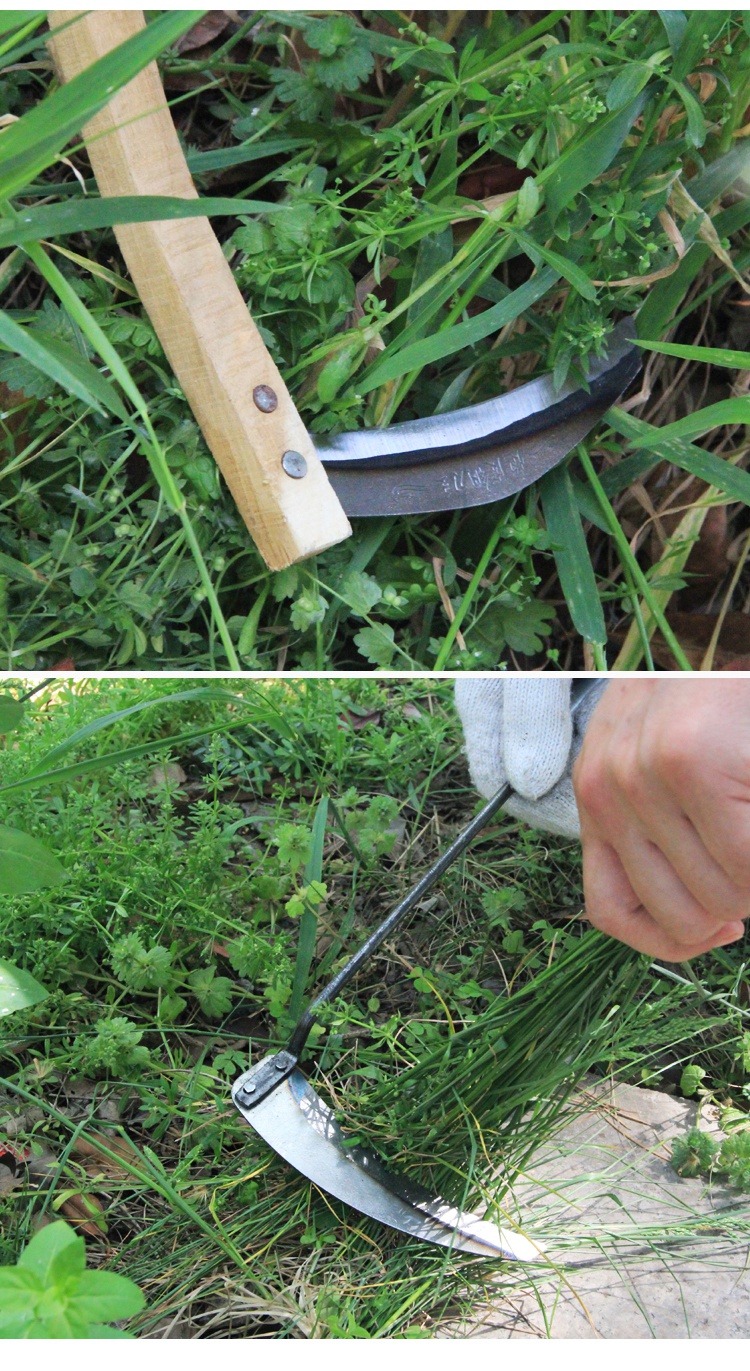 手工锻打镰刀割草刀农用加厚割草廉刀除草刀户外收割割韭菜小链刀85