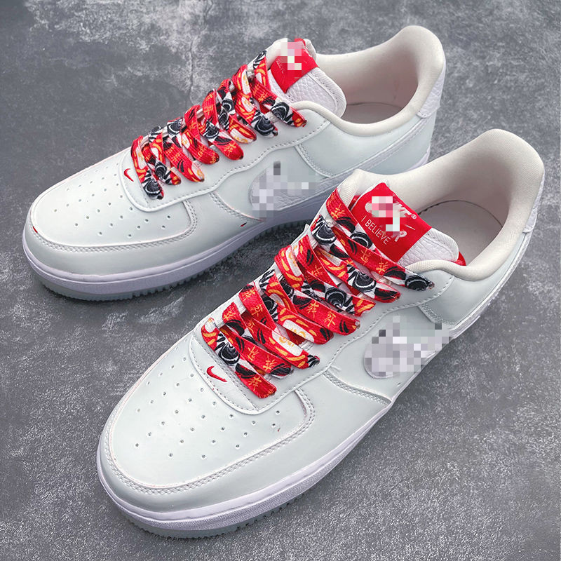 克aj·1af1空军一号白红达摩刮刮乐男女新款鞋带 达摩娃娃花色鞋带