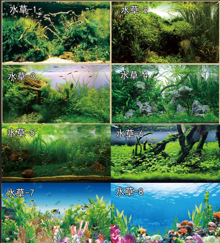 鱼缸背景纸画高清图3d立体壁纸水族箱贴纸底板壁画风景造景装饰5d150