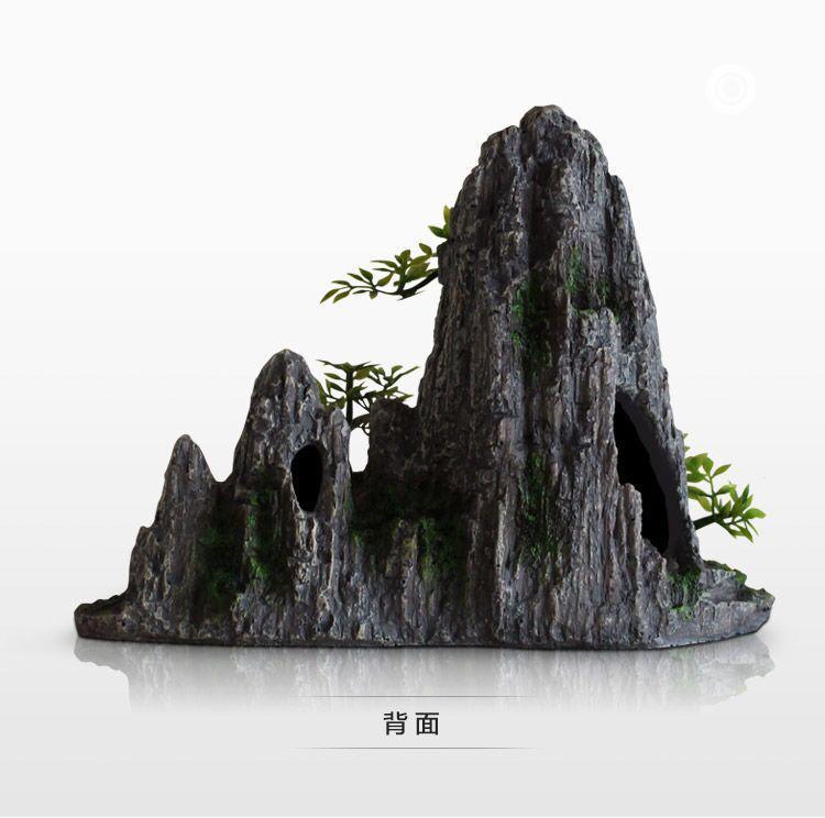鱼缸造景摆件鱼缸假山树脂摆件装饰水族用品摆设造景江南风景套餐天柱