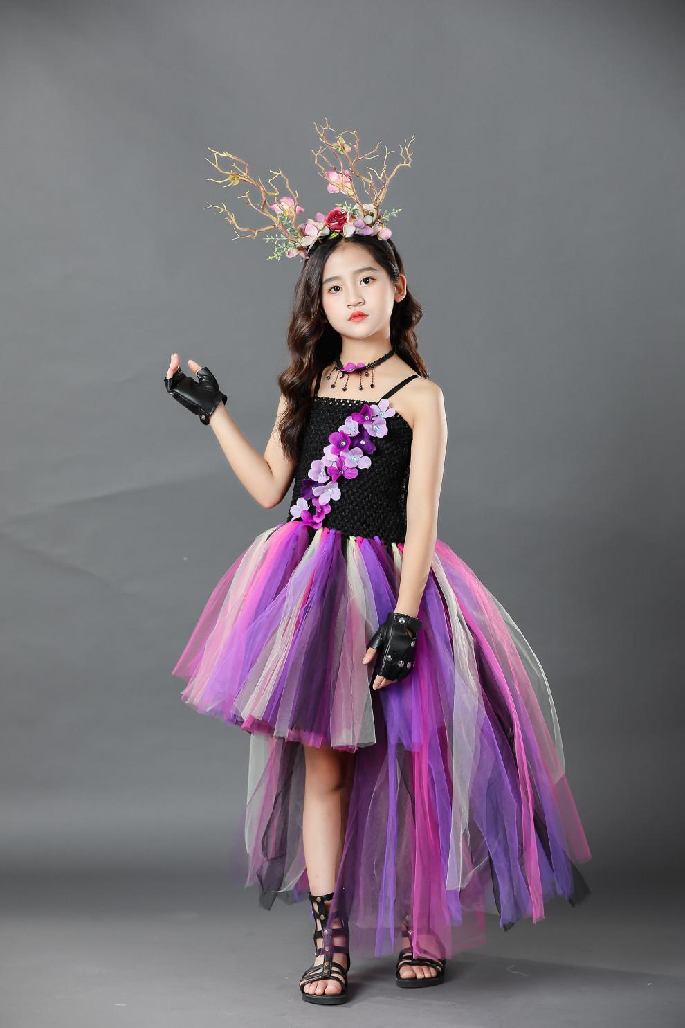 【旗舰自营】女童模特t台走秀礼服高端儿童小孩子子时装国潮森林六一