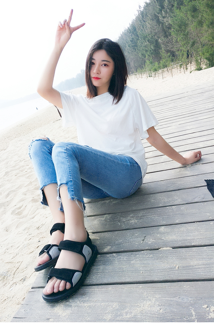 夏天高中生凉鞋女韩版少女生初中学生夏季运动休闲越南平底简约大码