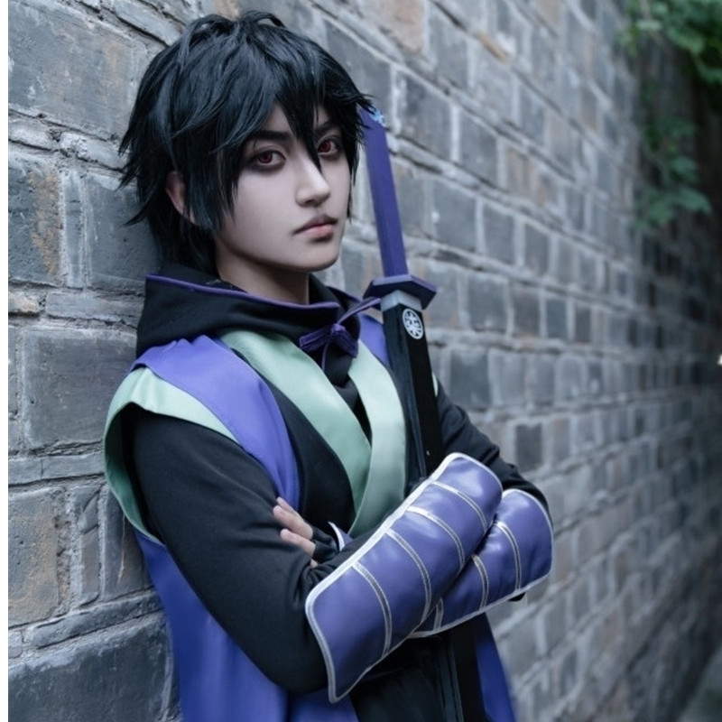 刺客伍六七衣服五六七刺客装儿童柒cos服装风衣全套紫色衣服伍567套装