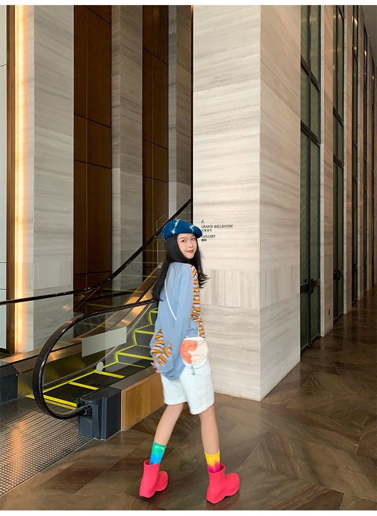 bv雨鞋阿希哥mona网红jw bv牛油果雨靴雨鞋厚底短靴切尔西靴女 绿色