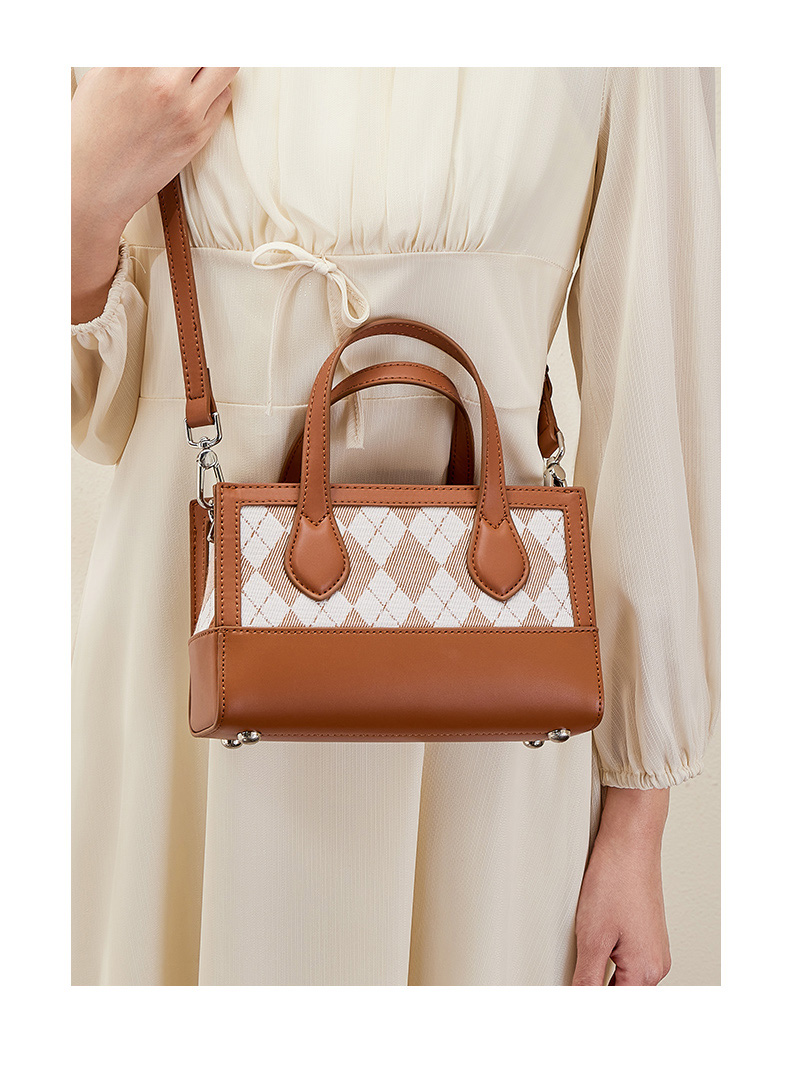 pommard高端轻奢品牌包包女包小众斜挎包包新款奢侈品帆布棋盘格迷你