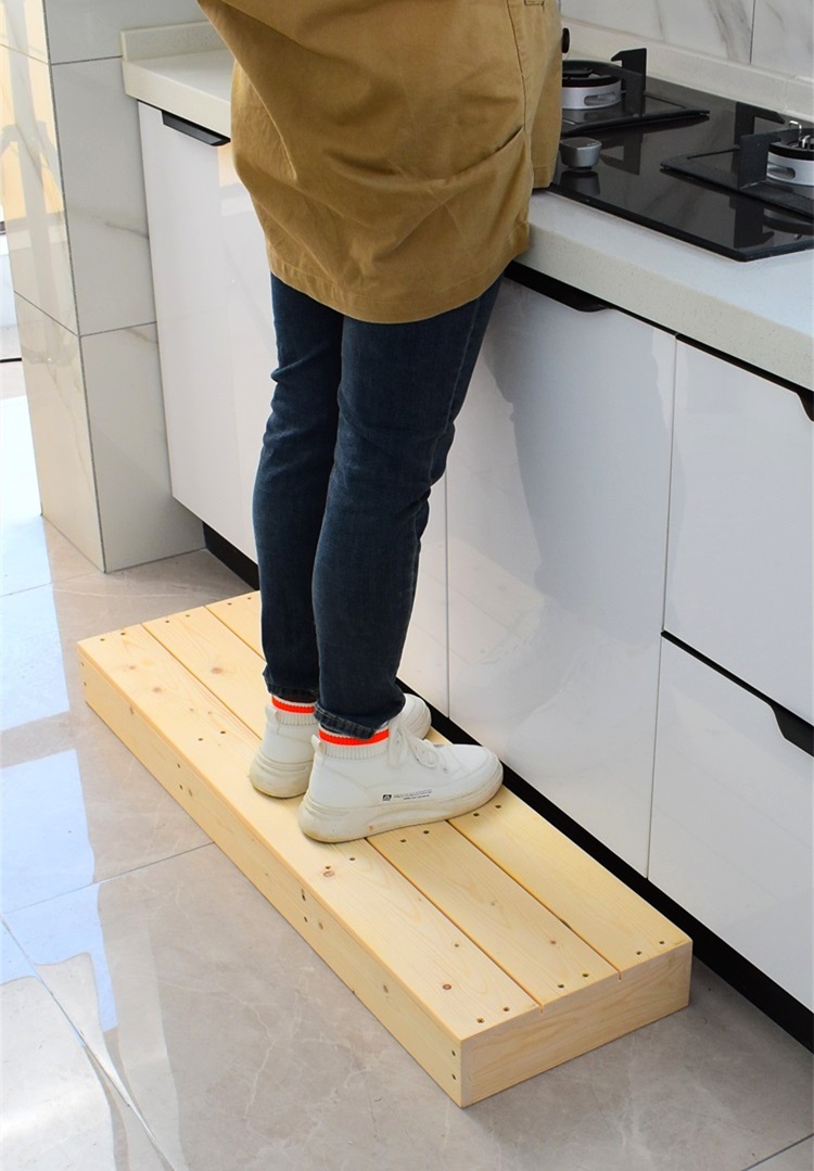 厨房增高防滑地垫脚踏板定制烧菜垫高板实木凳台阶榻脚凳办公脚踩板