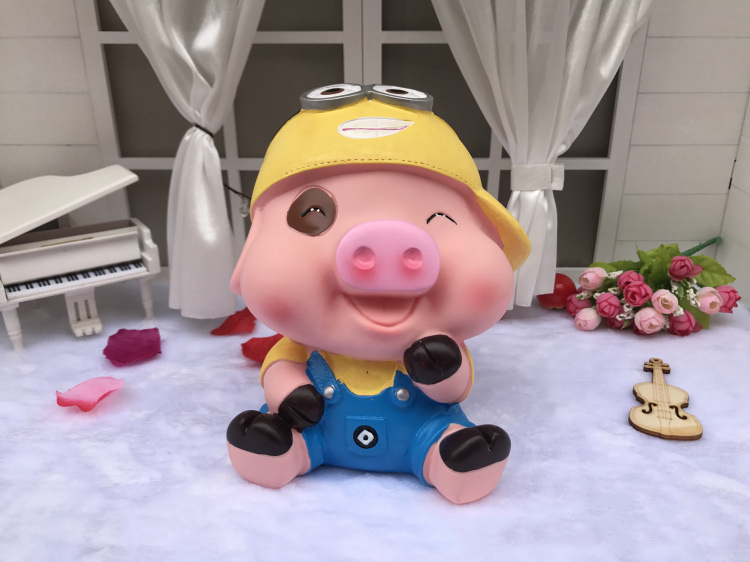 情人节圣诞节创意卡通防摔小猪存钱罐大号容量硬币零钱罐可进可出纸币