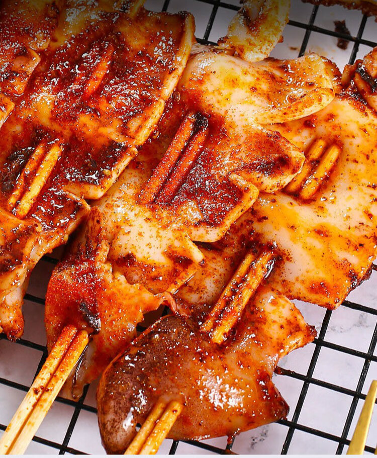 鱿鱼串铁板大鱿鱼冷冻须烧烤串食品半成品批发 60g/串 40串